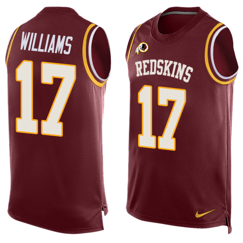Men's Limited Doug Williams Nike Jersey Red - #17 Player Name & Number Tank Top NFL Washington Redskins